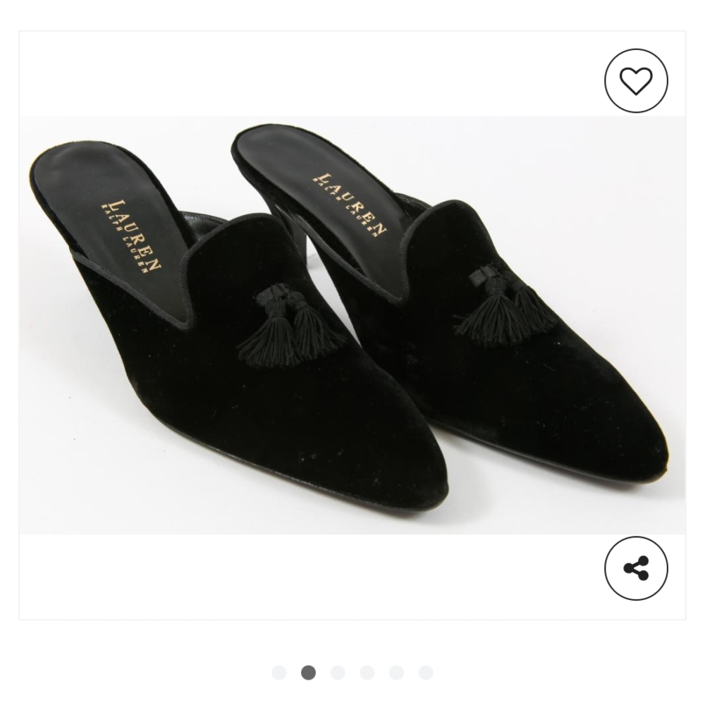 Ralph Lauren Black Tassel Women's Mules